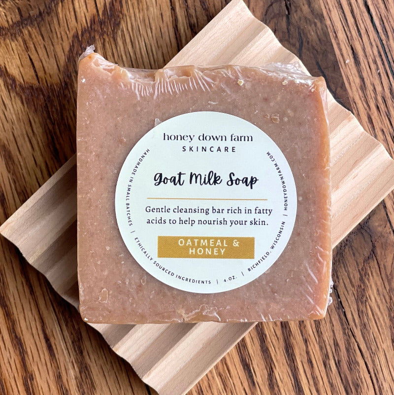 4 Goat Milk Soap Bars with Honey - Handmade in USA. All Natural Soap -  Unscented, Fragrance Free, Fresh Goats Milk. Wonderful for Sensitive Skin  and